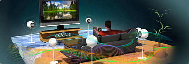 TrueTheater Surround, breites Surround-Sound Vergnügen auf Stereo-Lautsprechern